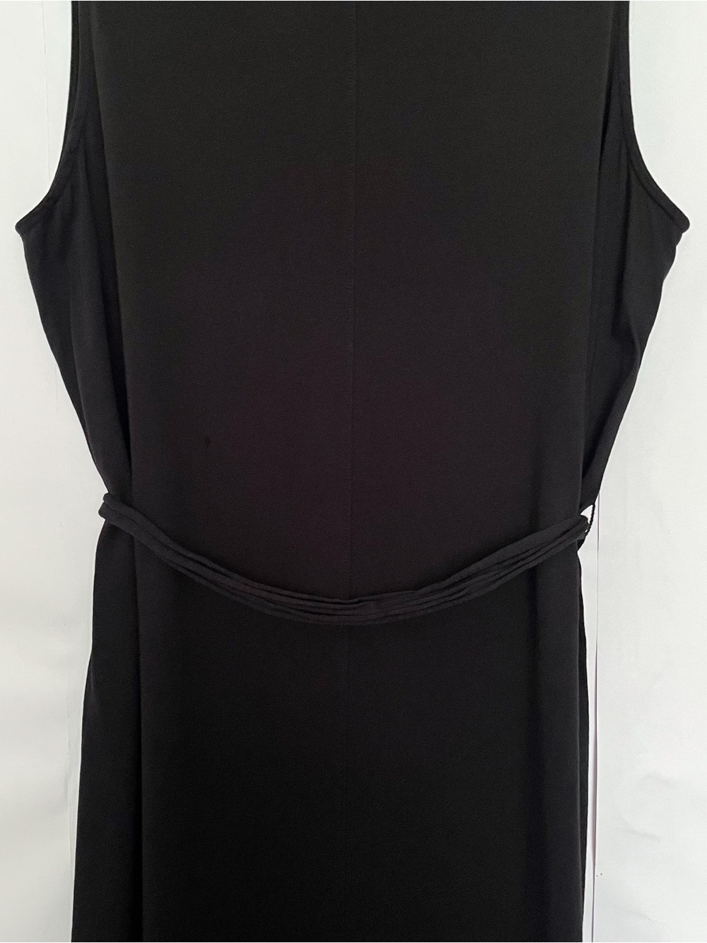 Vince Pima Cotton Maxi Dress Sleeveless Tie Waist Midi Sheer Women Size XL Black - Picture 10 of 16